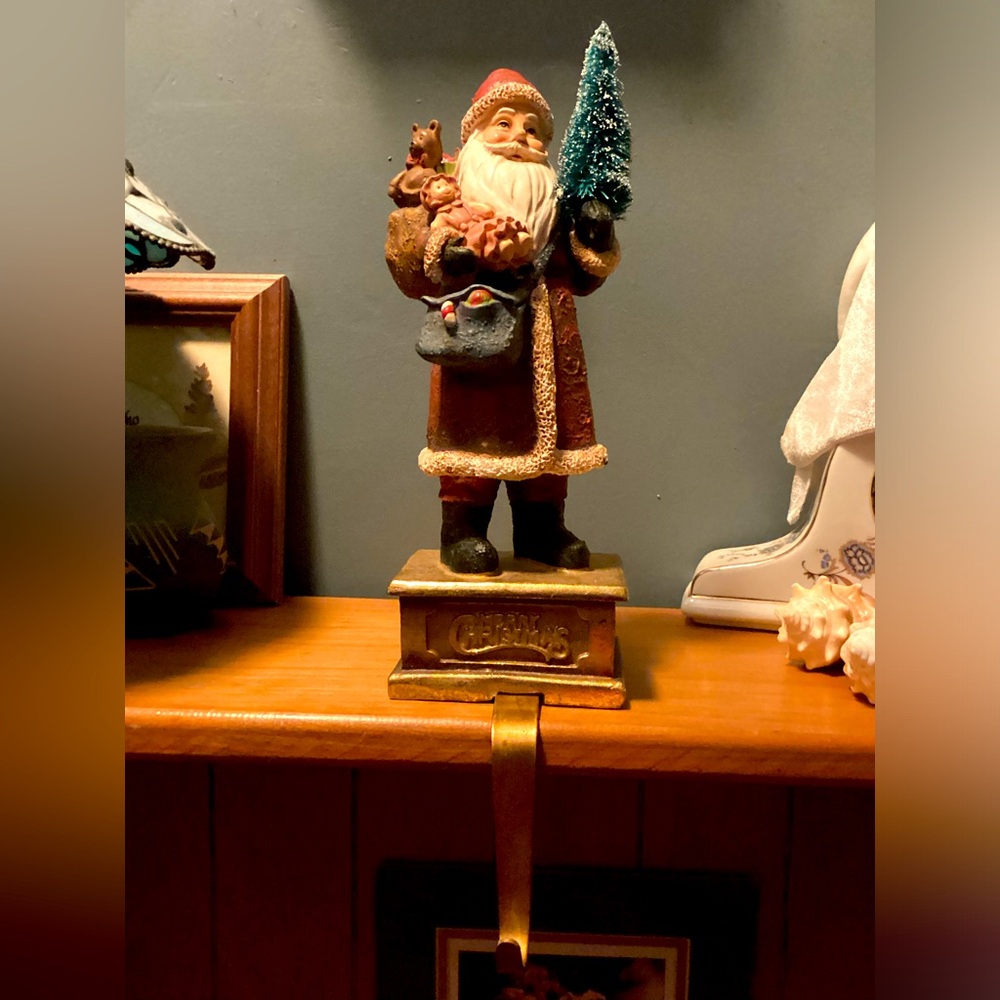 Santa stocking hanger